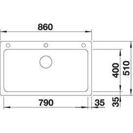 BLANCO NAYA XL 9 fekete tart.nélkül