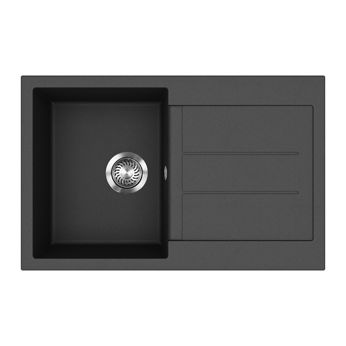 EVIDO Cubo 45S gránit mosogató, 780 x 500 mm,  antracit