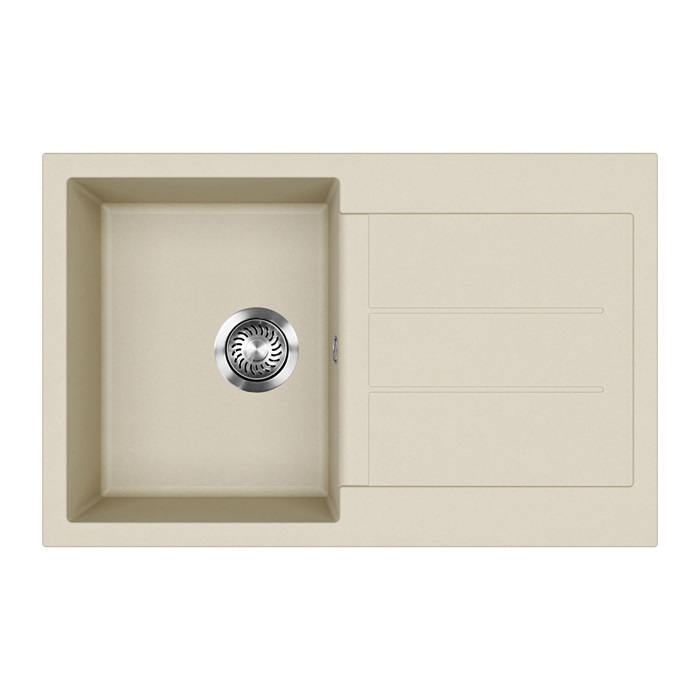 EVIDO Cubo 45S gránit mosogató, 780 x 500 mm, bézs