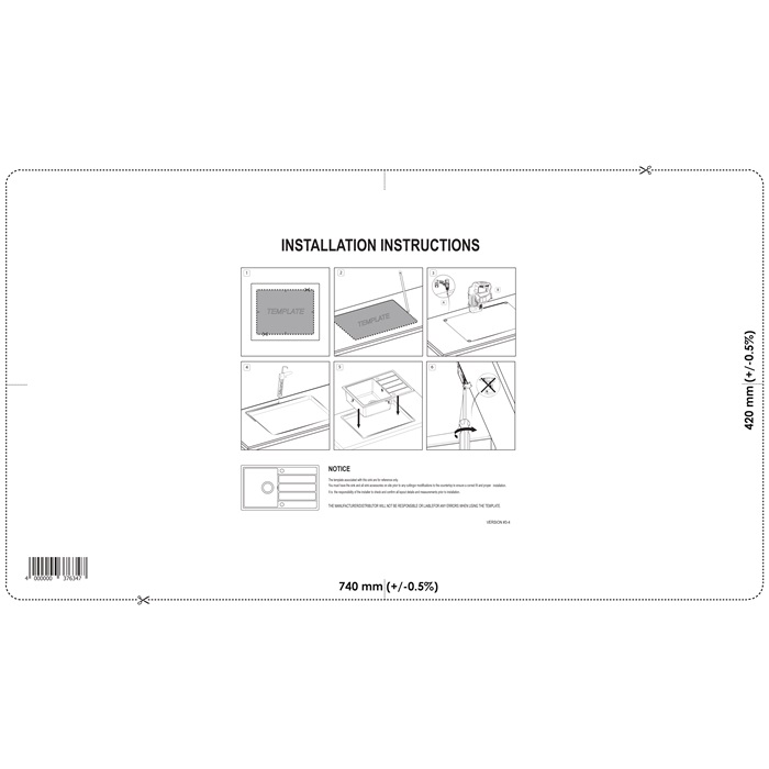 EVIDO Easy 45S gránit mosogató, 760 x 440 mm, bézs