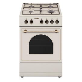 EVIDO FREE GE55C gáztűzhely, rusztikus design, 50x55 cm, elektromos sütő, 48 l, bézs/bronz