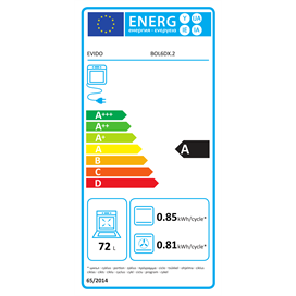 EVIDO LEVEL 60X beépíthető sütő, multifunkciós, 60 cm, inox/fekete üveg