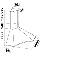 FALMEC ELIOS sarok páraelszívó, 100 cm, inox