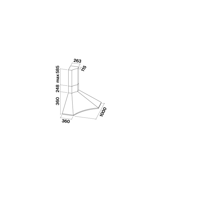FALMEC ELIOS sarok páraelszívó, 100 cm, inox
