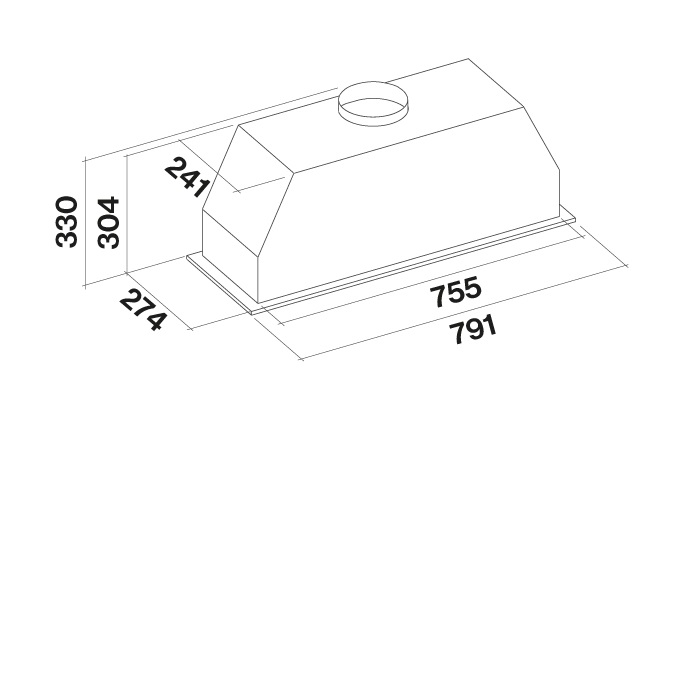 FALMEC GRUPPO INCASSO PRO PLUS beépíthető páraelszívó, 80 cm, inox