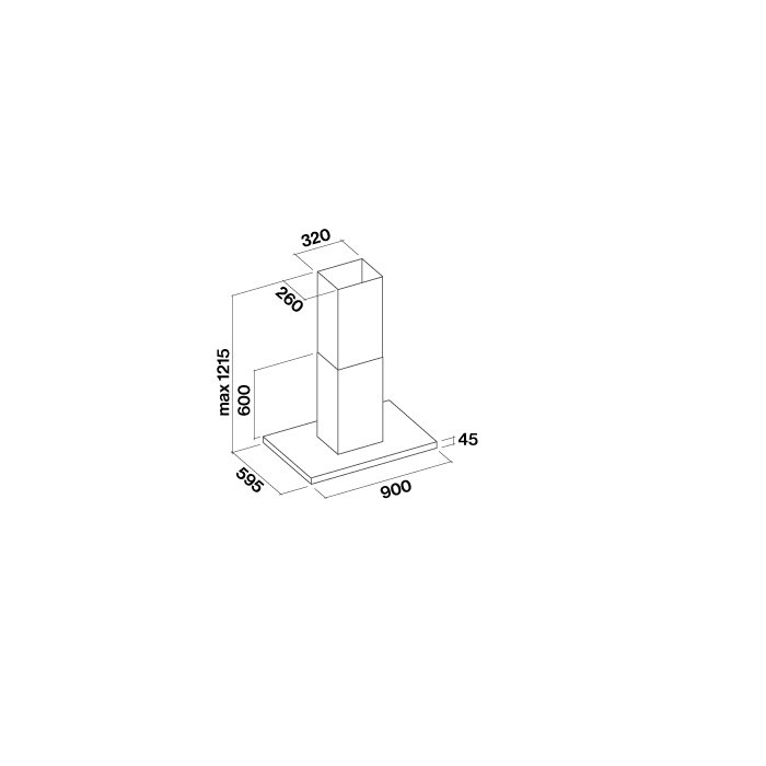 FALMEC LUCE sziget páraelszívó, 90 cm, fekete