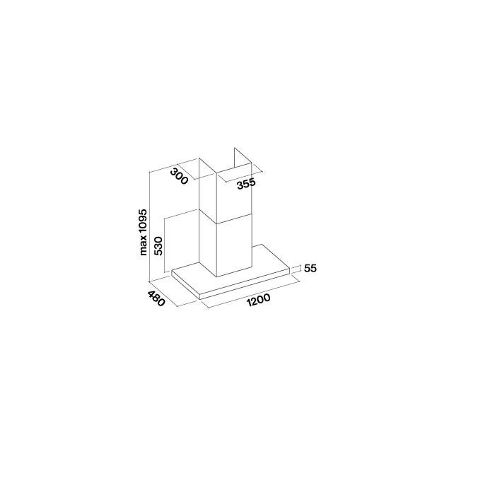 FALMEC LUMINA LED NRS fali páraelszívó, 120 cm, inox/üveg