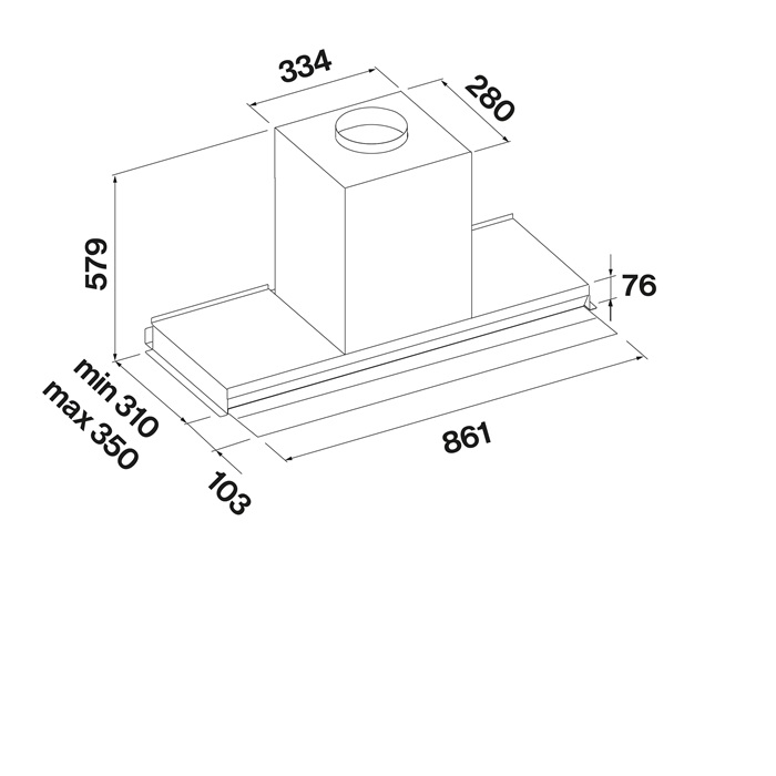 FALMEC VIRGOLA TOUCH NRS beépíthető páraelszívó, 90 cm, fekete