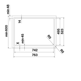 Falmec ZERO EASY 76 cm indukciós főzőlap beépített elszívóval (keringetés), 2 bridge és 2 normál zóna