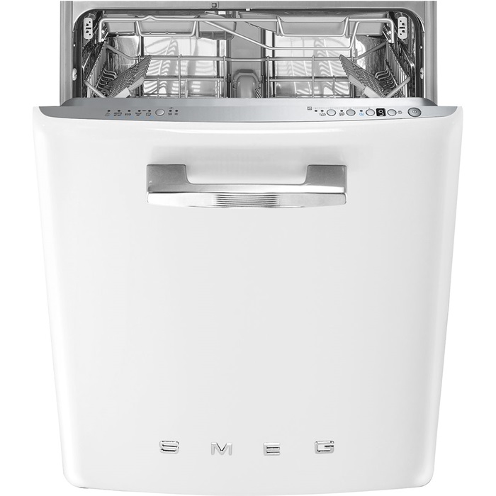 SMEG BEÉPÍTHETŐ MOSOGATÓGÉP, retro, 60 cm, 13 teríték, 10 funkció, 7 hőmérséklet, fehér front