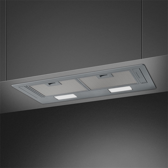 SMEG BEÉPÍTHETŐ PÁRAELSZÍVÓ, Universal design, 73 cm, Nyomógombos vezérlés, festett ezüst