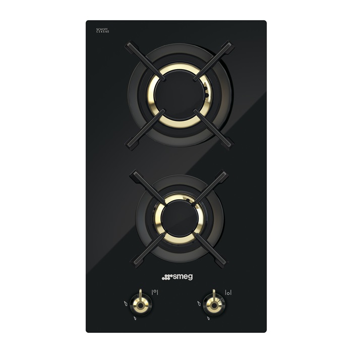SMEG DOMINO GÁZ FŐZŐLAP, Classic design, fekete