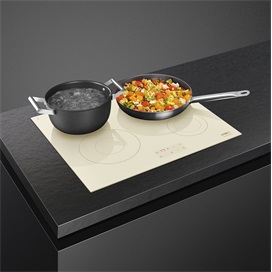 SMEG INDUKCIÓS FŐZŐLAP, Universal design, 60 cm, 4 főzőzóna, bézs 