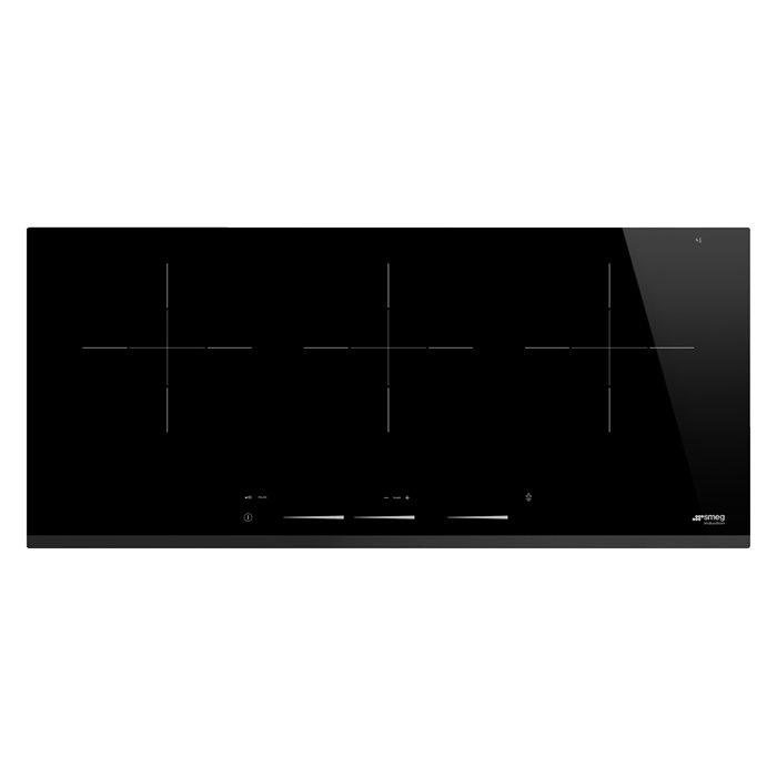 SMEG INDUKCIÓS FŐZŐLAP,Universal,90cm,3 bővíthető indukciós zóna,9f,érintőszenz.,keret nélküli lekerekített élű üveg