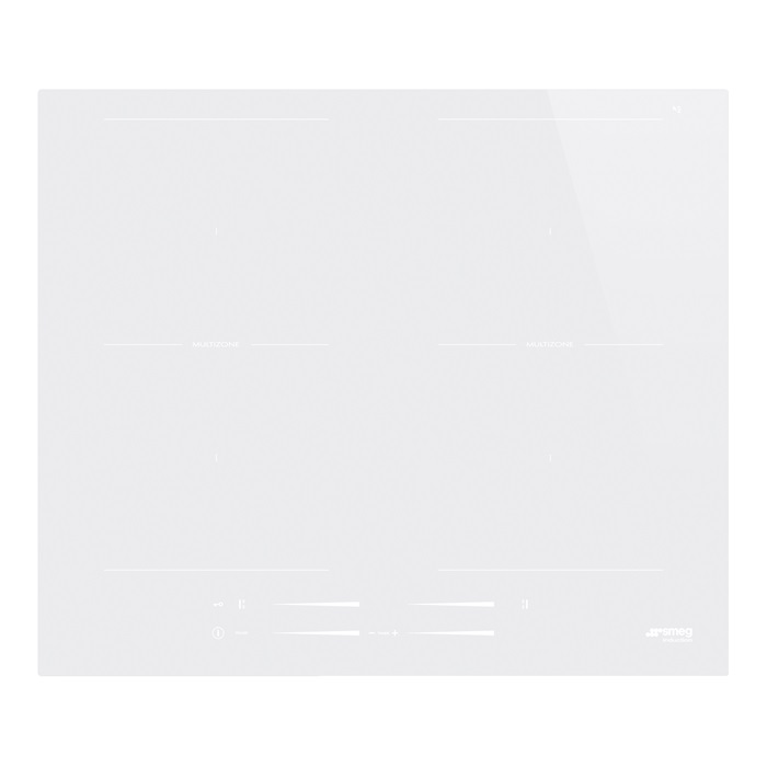 SMEG INDUKCIÓS FŐZŐLAP, Universal design, 60 cm, 4 főzőzóna, 2 MultiZone híd zóna, fehér üveg