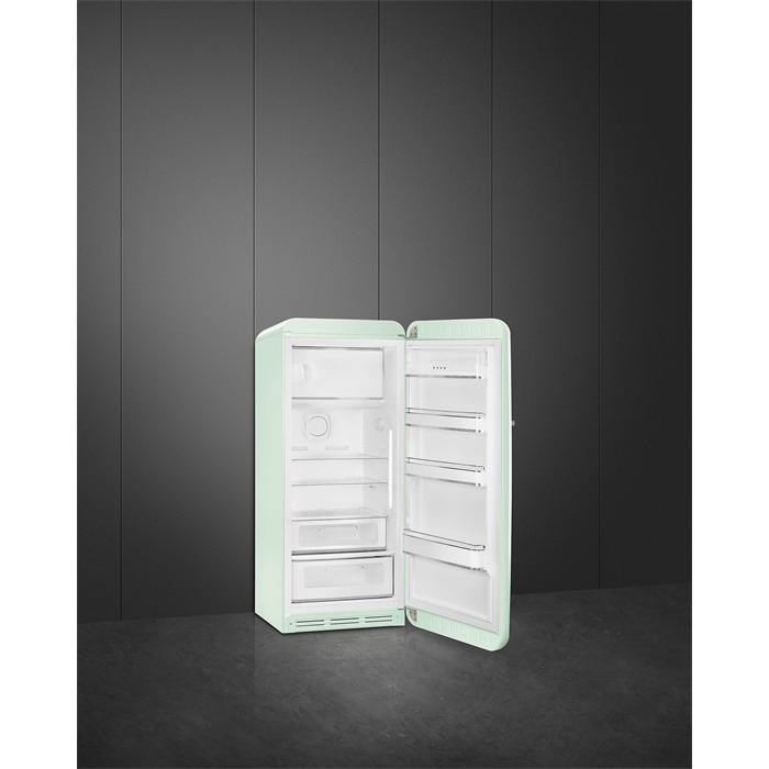 SMEG KOMBINÁLT HŰTŐ ÉS FAGYASZTÓ, retro, 60,1x150 cm, jobb oldali pántok, világoszöld