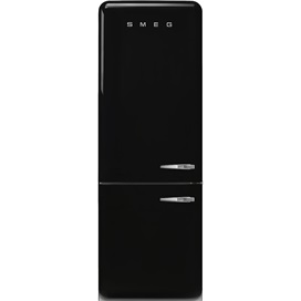 SMEG KOMBINÁLT HŰTŐ ÉS FAGYASZTÓ, retro, 70,6x205 cm, bal oldali pántok,  fekete