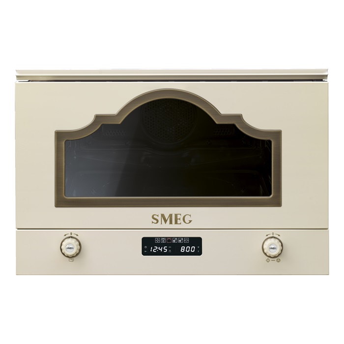 SMEG MIKROHULLÁMÚ SÜTŐ, Cortina design, beépíthető, 22 liter, bézs