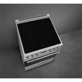 SMEG PIROLITIKUS SZABADONÁLLÓ TŰZHELY, Classica design, 60 cm, 1 sütőtér, indukciós főzőlap, inox