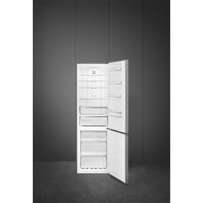 SMEG SZABADONÁLLÓ HŰTŐ ÉS FAGYASZTÓ, 60x200 cm, E energiaosztály, külső kijelző, inox