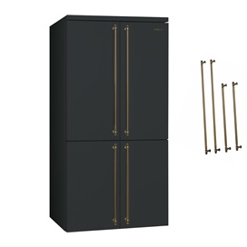 SMEG SZABADONÁLLÓ HŰTŐ ÉS FAGYASZTÓ, Cortina design, 91,5x187,5 cm, antracit