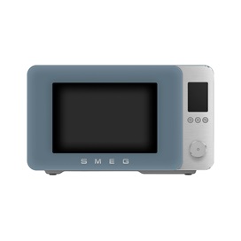 SMEG ASZTALI MIKROHULLÁMÚ SÜTŐ GRILL, LÉGKEVERÉS ÉS AIRFRY funkcióval, Collezione design, 27 liter, matt viharkék