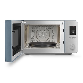 SMEG ASZTALI MIKROHULLÁMÚ SÜTŐ GRILL, LÉGKEVERÉS ÉS AIRFRY funkcióval, Collezione design, 27 liter, matt viharkék