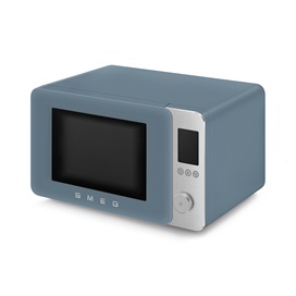 SMEG ASZTALI MIKROHULLÁMÚ SÜTŐ GRILL, LÉGKEVERÉS ÉS AIRFRY funkcióval, Collezione design, 27 liter, matt viharkék