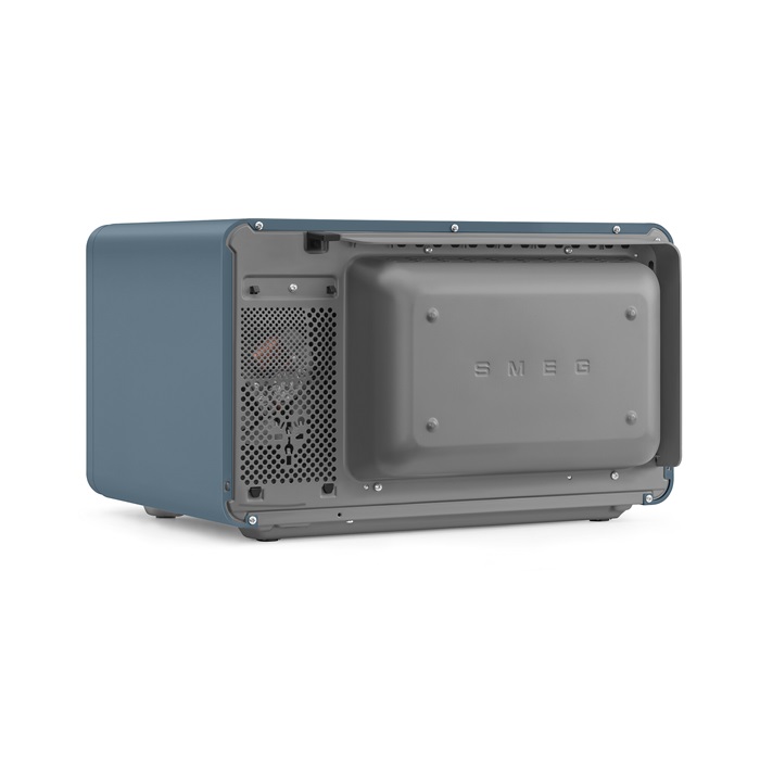 SMEG ASZTALI MIKROHULLÁMÚ SÜTŐ GRILL, LÉGKEVERÉS ÉS AIRFRY funkcióval, Collezione design, 27 liter, matt viharkék