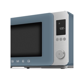 SMEG ASZTALI MIKROHULLÁMÚ SÜTŐ GRILL, LÉGKEVERÉS ÉS AIRFRY funkcióval, Collezione design, 27 liter, matt viharkék