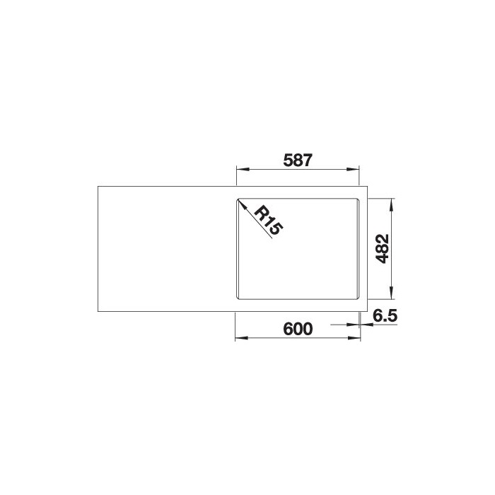 BLANCO DANA 6 mosogatótálca, natúr rozsdamentes acél, excenter nélkül (237687 mos+236268 lef)