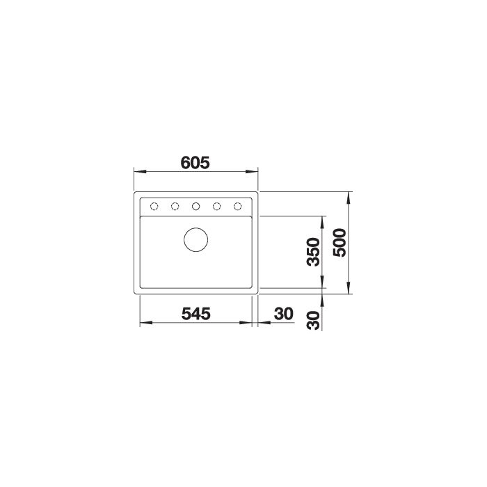 BLANCO DALAGO 6-F kávé mosogatótálca, excenterrel, SZINTBE ÉPÍTÉS