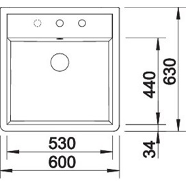 BLANCO PANOR 60 kerámia f.fehér 2 csaplyukkal