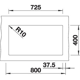 BLANCO SUBLINE 350/350-U fekete exc.nélk