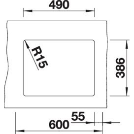 BLANCO SUBLINE 500-U kerámia fényes fehér