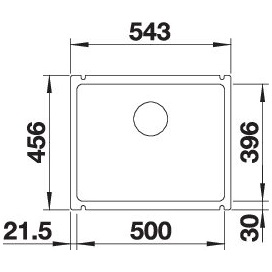 BLANCO SUBLINE 500-U kerámia fényes fehér