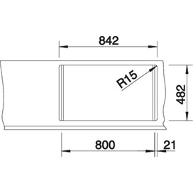 BLANCO TIPO 8 mosogatótálca, forgatható, natúr rozsdamentes acél excenter nélkül (208071 mos+214301 lef)