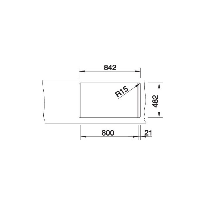 BLANCO TIPO 8 mosogatótálca, forgatható, natúr rozsdamentes acél excenter nélkül (208071 mos+214301 lef)