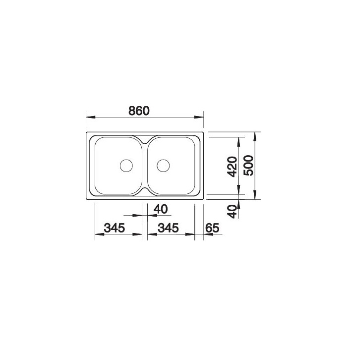BLANCO TIPO 8 mosogatótálca, forgatható, natúr rozsdamentes acél excenter nélkül (208071 mos+214301 lef)