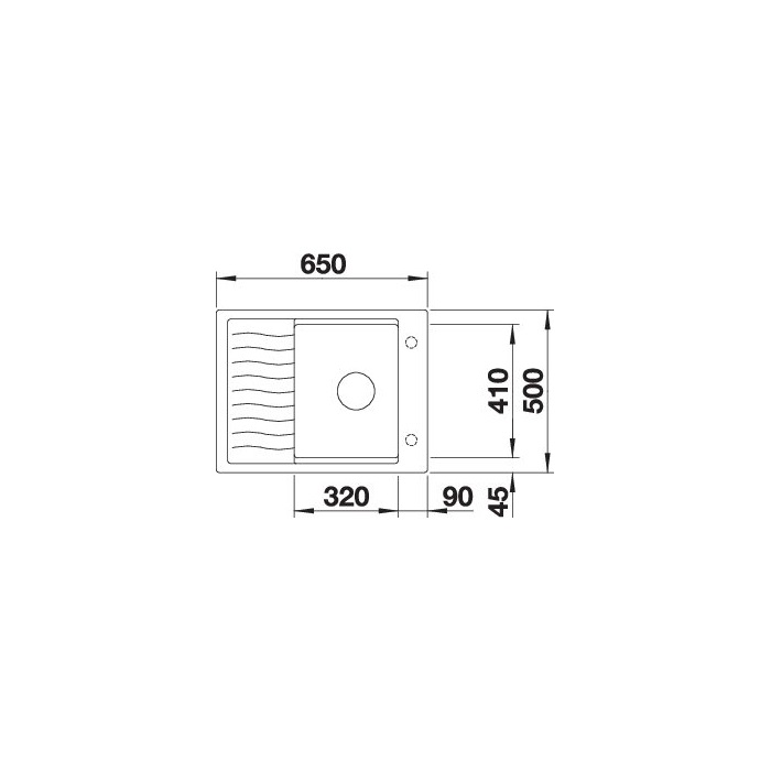 BLANCO ELON 45 S fekete exc.n.InFino