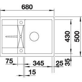 BLANCO METRA 45 S Compact fehér exc.