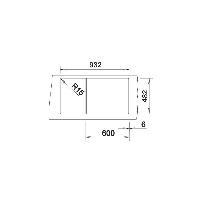 BLANCO TIPO XL 6 S mosogatótálca, natúr rozsdamentes acél, excenterrel (208548 mos+237859 lef)