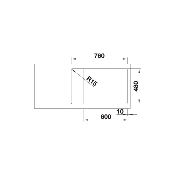 BLANCO ZIA XL 6 S C fekete exc.